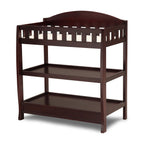 Delta Children Blair Slim Nursery Glider Swivel Rocker Chair with Changing Table, Cream Espresso Cherry
