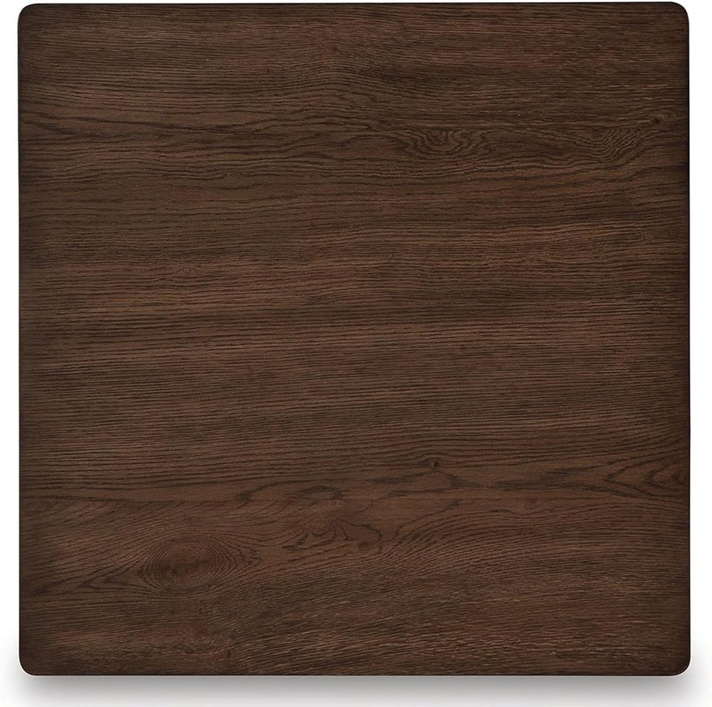 Benjara Reem Side End Table, Square Geometric Hourglass, 28 Inch Dark Brown