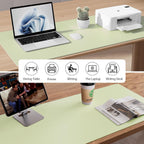 Aothia Leather Desk Pad Protector, Mouse Pad, Office Desk Mat, Non-Slip PU Leather Desk Blotter, Laptop Desk Pad, Waterproof Desk Writing Pad for Office and Home (Grass Green, 36" x 17")