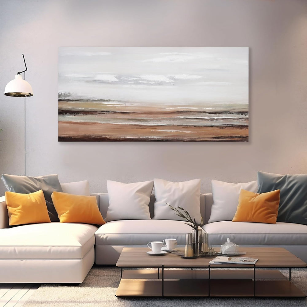 Framed Abstract Wall Art Wall Decor Modern Canvas Abstract Wall Art Brick-Red...