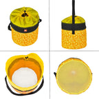 Toy Storage Organizer Basket Bag with Drawstring for Buliding Bricks, Blockets,Puzzles,Lego,Playroom Cinch Bucket Carrying Bag with Handle (Yellow)