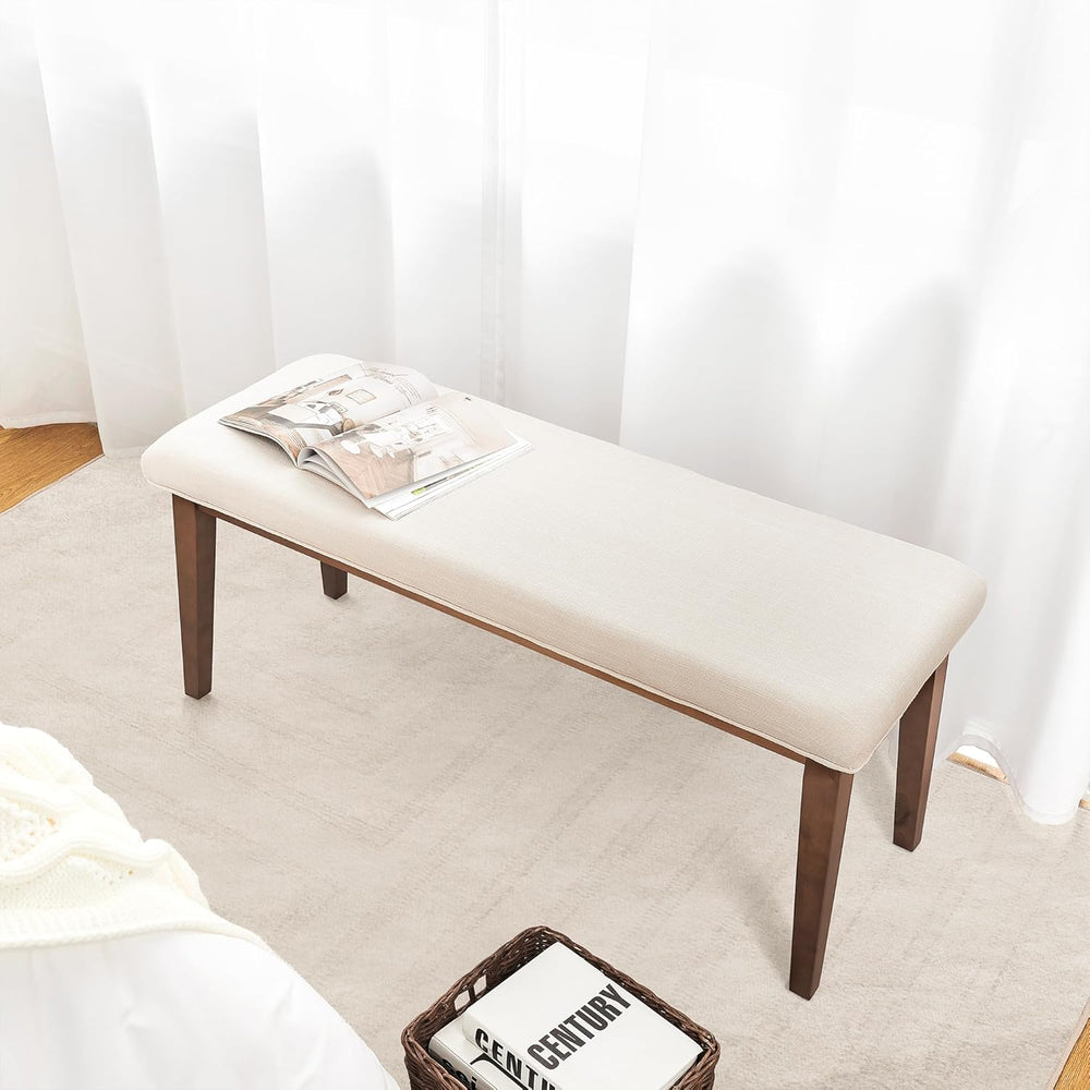 kinmars Upholstered Bench for Bedroom End of Bed,42.5-inch Entryway Bench for...