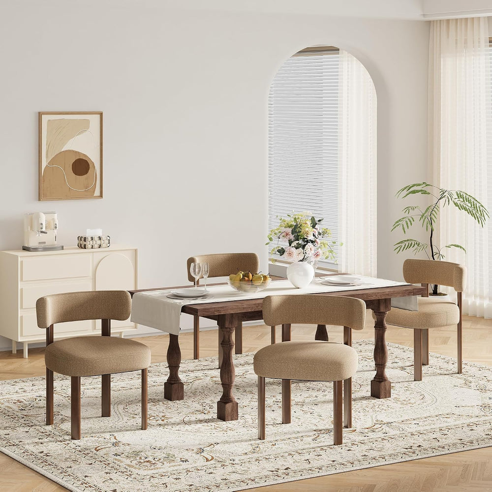 Wooden Dining Chairs Set of 4, Upholstered Kitchen Chairs with Solid Wood Leg...