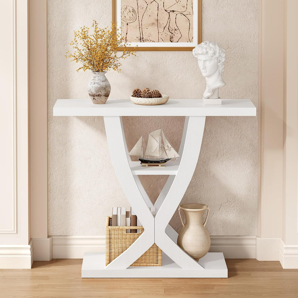 FAVOOSTY 39.4" Entryway Table, 3 Tier Hallway Table, Console Tables for ...