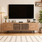70.87" Mid-Century Modern TV Stand, Entertainment Center with 4 Storage Cabinets, Media Console Table for Living Room & Bedroom,Walnut