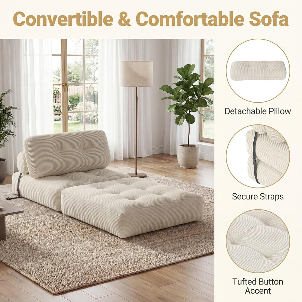 KOMFOTT Convertible Folding Sofa Bed with Pillow, Fold Out Sleeper Chair with...