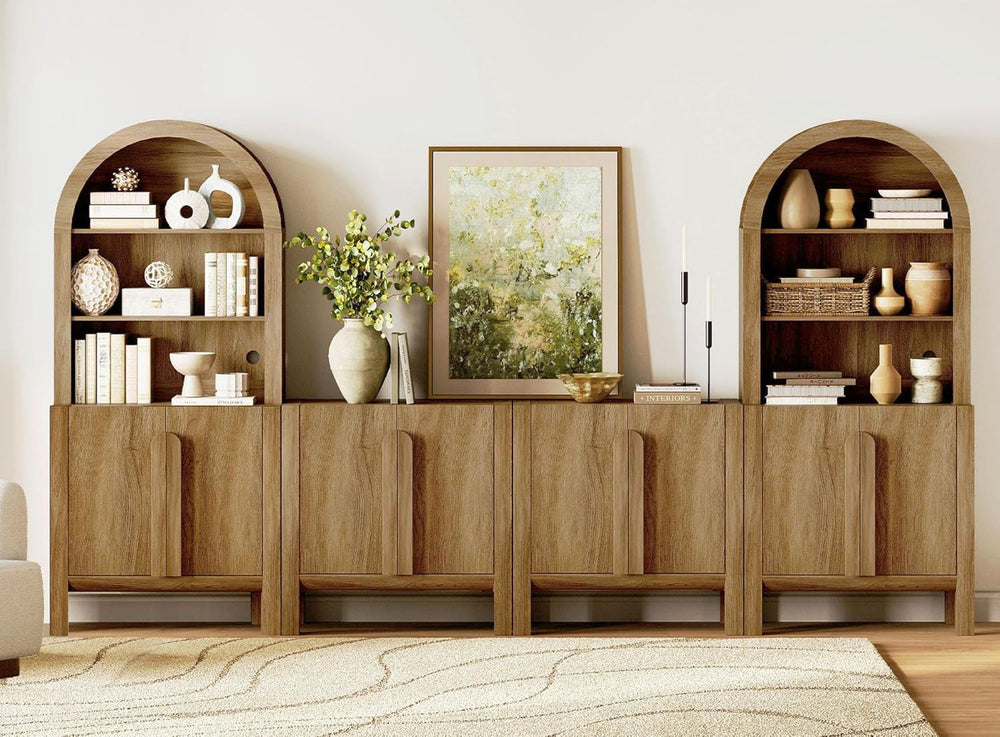 WAMPAT 6 in 1 Large 71" Tall Arched Cabinet with Doors, Modern Farmhouse...