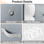 Comforter Storage Bag - Extra Large Capacity Blanket Storage Bags 3-Layer Ultra Space Saving Self Compression Organizer, Washable Compression Bags for Storage Comforter Blanket, 6-Pack, Grey