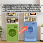 Washer, Dryer and Refrigerator Top Shelf - Extra-Wide Design, Thickened Structure, Washing Machine Rack,Height-Adjustable, Laundry Room Shelves Organizer，Over Dryer Storage(White)