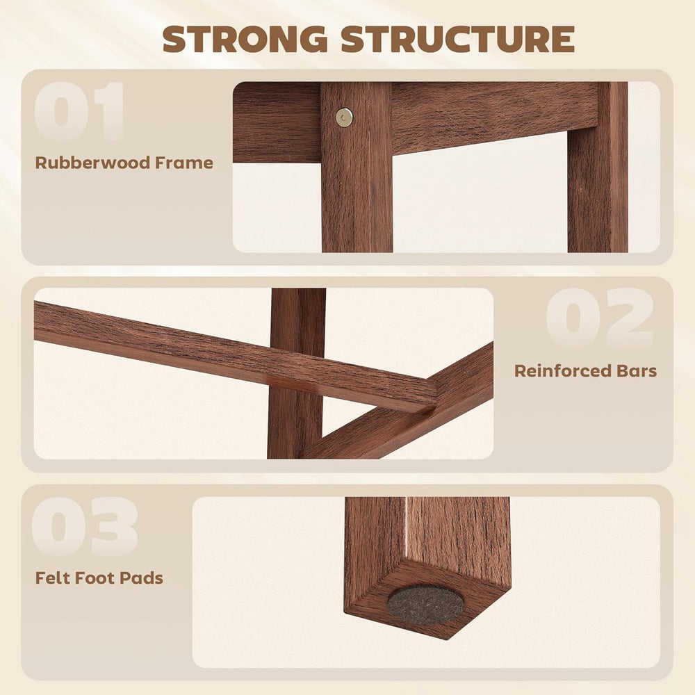 HOMCOM Wooden Dining Chairs Set of 4 with Slat Backrest, Farmhouse, Walnut