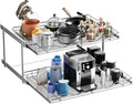 HOLDN’ STORAGE Two Tier Pull Out Cabinet Organizer, Individual Sliding Drawers - Heavy Duty Metal with Lifetime Limited Warranty - Anti Rust Chrome Finish - 30" W x 21”D x 16.5" H