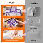 8 Pack Clear Clothes Storage Bags, Double Zipper Design 40L Underbed Moving Bags for Blankets and Clothes, Large Capacity Closet Organizers and Storage for Dormitory, Bedroom, Closet-Purple