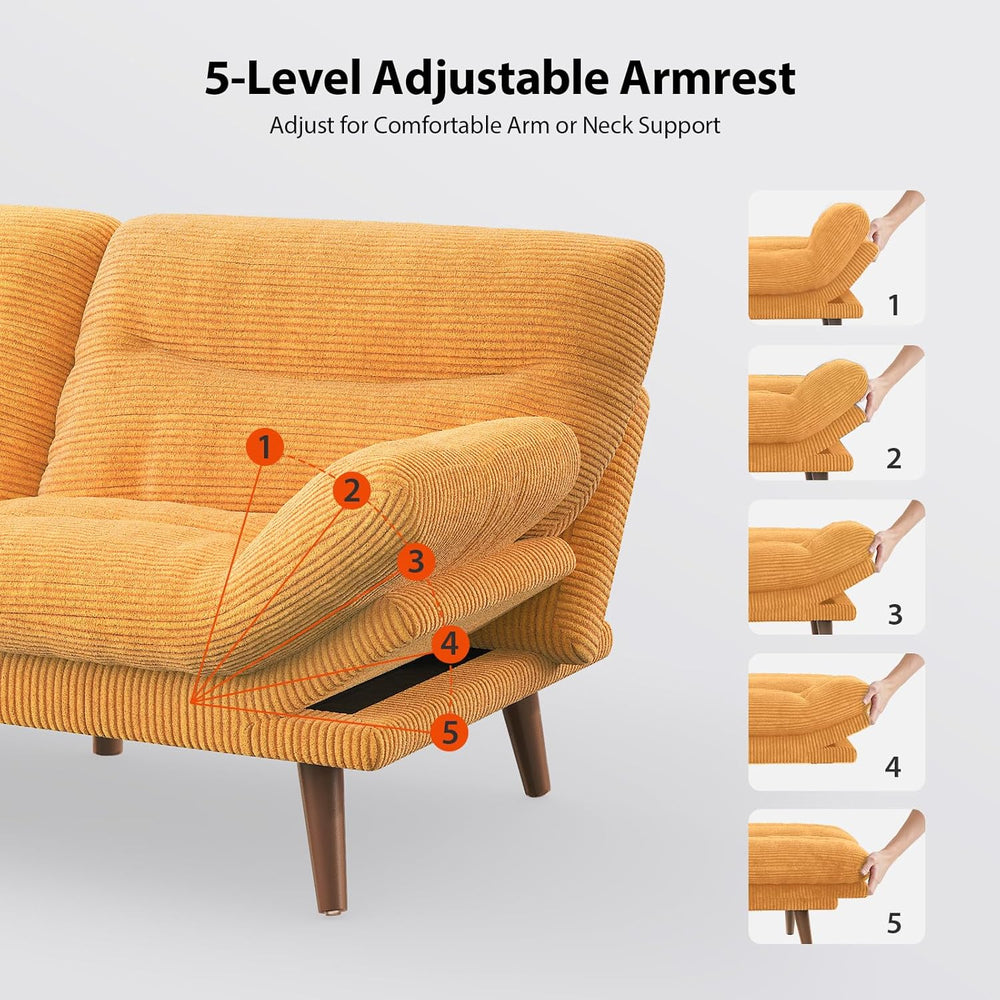 Pipishell Futon Sofa Bed, Modern 66" Futon Couch Convertible to Bed &amp...