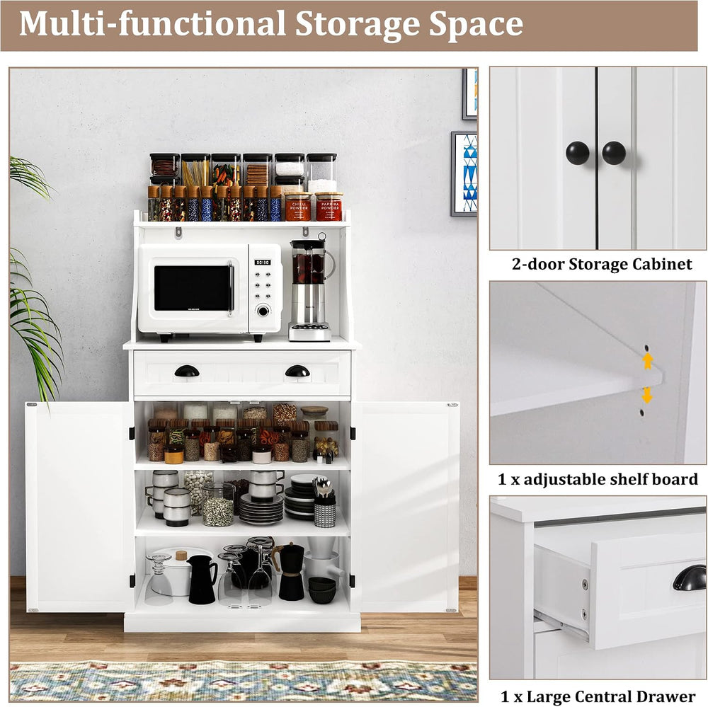 HLR 54" Kitchen Pantry Storage Cabinet with Drawer and Adjustable Shelve...