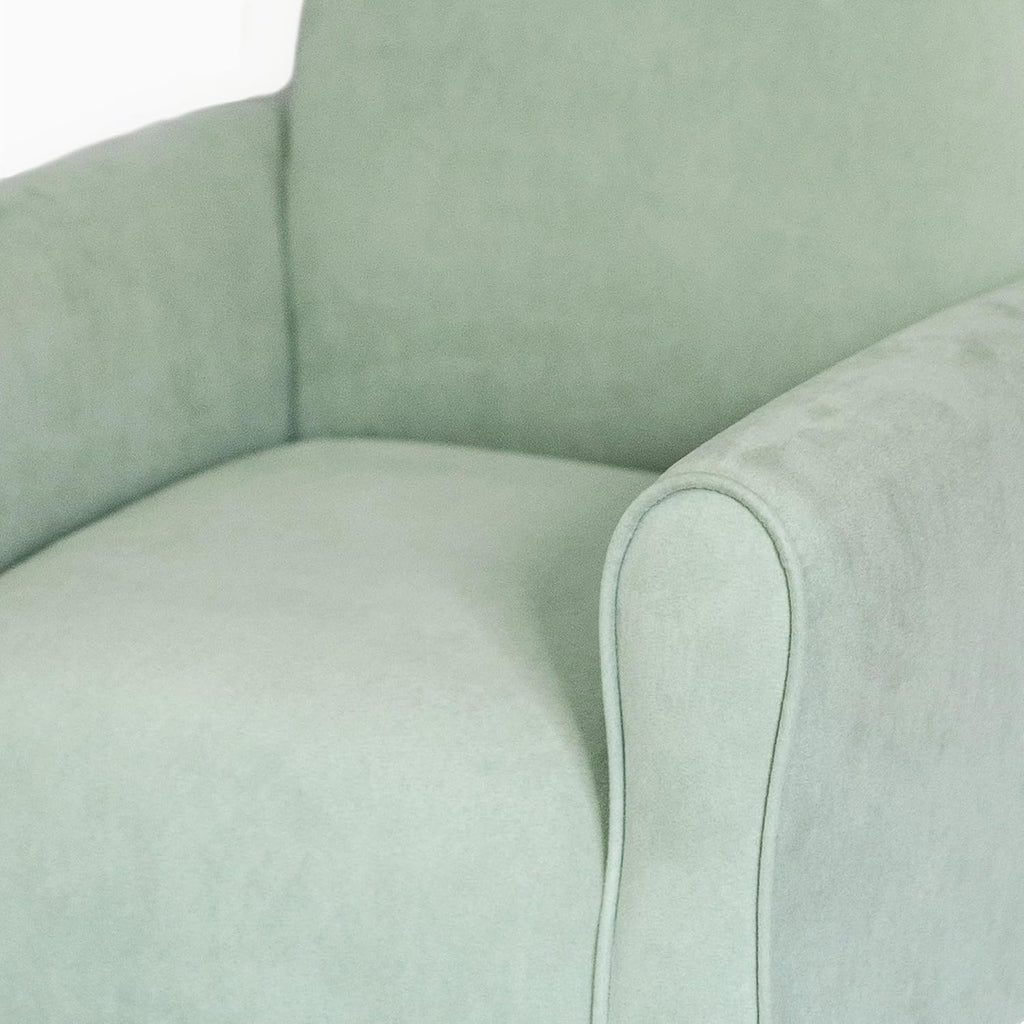 Toddler Personalized Armchair, Kids Upholstered Rocking Chair with Personalization, Toddler Chair with Personalized Name, Comfy Child Armchair, (Seafoam Green Suede, Rockers)
