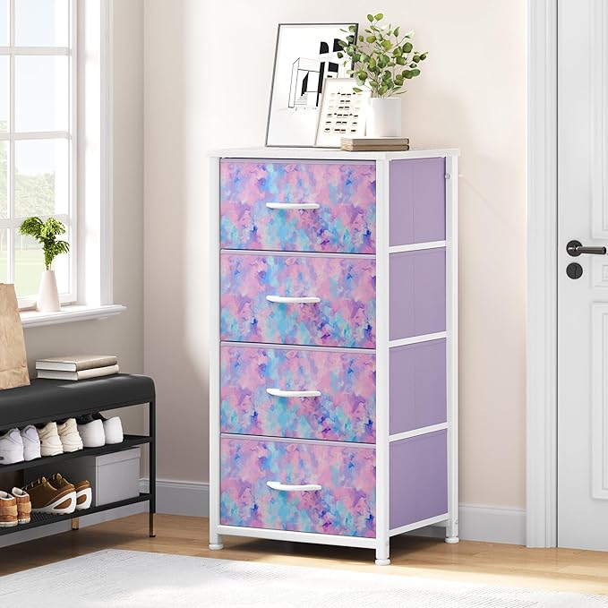 DWVO Dresser with 4 Drawers - Storage Tower Unit, Dresser for Bedroom, Living...