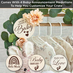 Wooden Baby Shower Crate Closet, Personalized Baby Shower Basket, Burnt