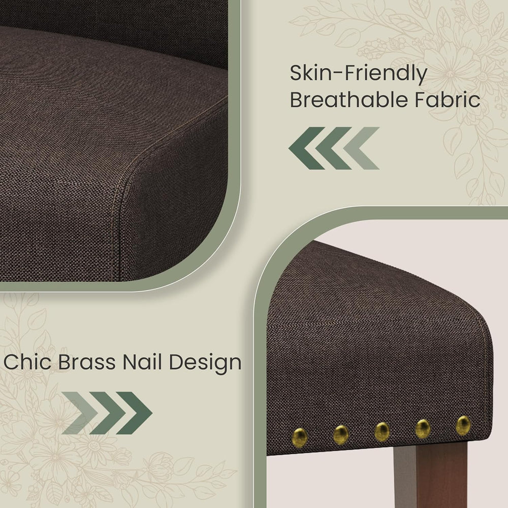 TLSUNNY Upholstered Dining Chairs Set of 2/4, Tufted Parsons Design with Nail...