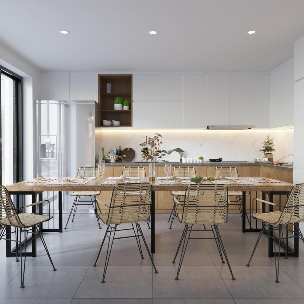 Lasageldar 118" Extendable Dining Table for 2-10 People, Modern Space-Sa...