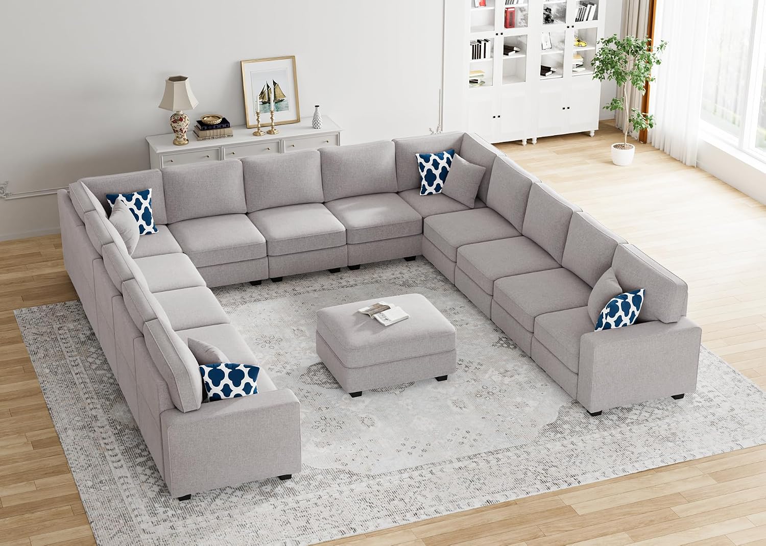 Legend Vansen Modular Sectional Sofa L Shaped Couch with Ottoman Modern Reversible Corner Sectional Couch for Living Room