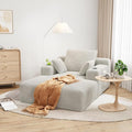 LIKIMIO 71.6" Oversized Chaise Lounge Chair Indoor with Cup Holders & Storage - Corduroy Sofa Bed for Living Room, Reading Nook, or Bedroom, No Assembly Cloud Couch (Greige)