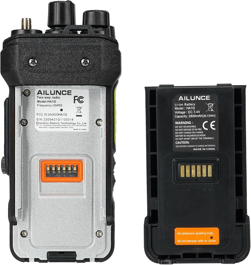 Retevis Ailunce HA1G GMRS Radio, Rugged Two Way Radio for Offroad(2 Pack)