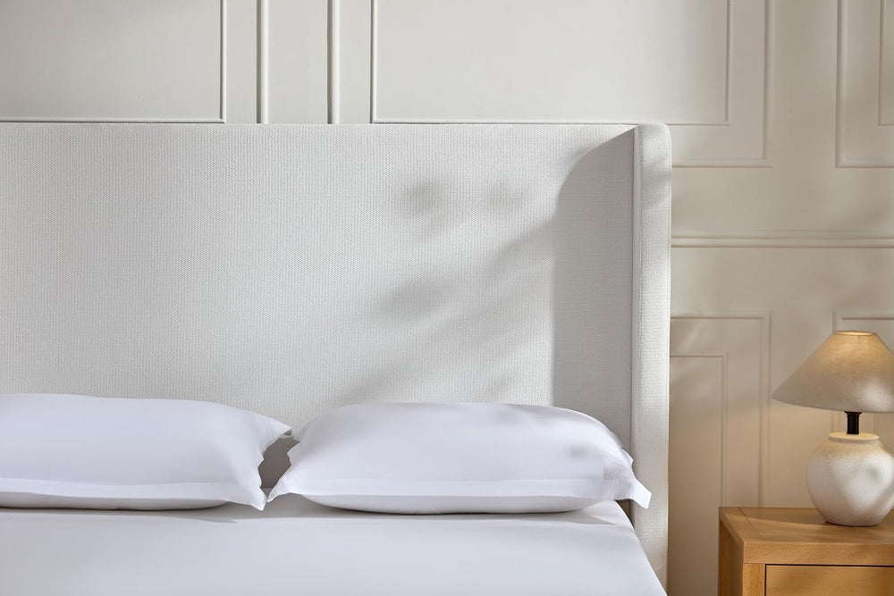Queen Size Upholstered Bed Frame, 54" High Headboard Carmen Wingback Bed...