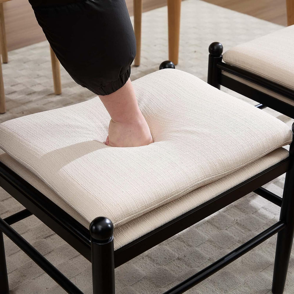 Kmax Ottoman Bench, 19 Inch Tall Vanity Makeup Chairs No Wheels, Upholstered ...
