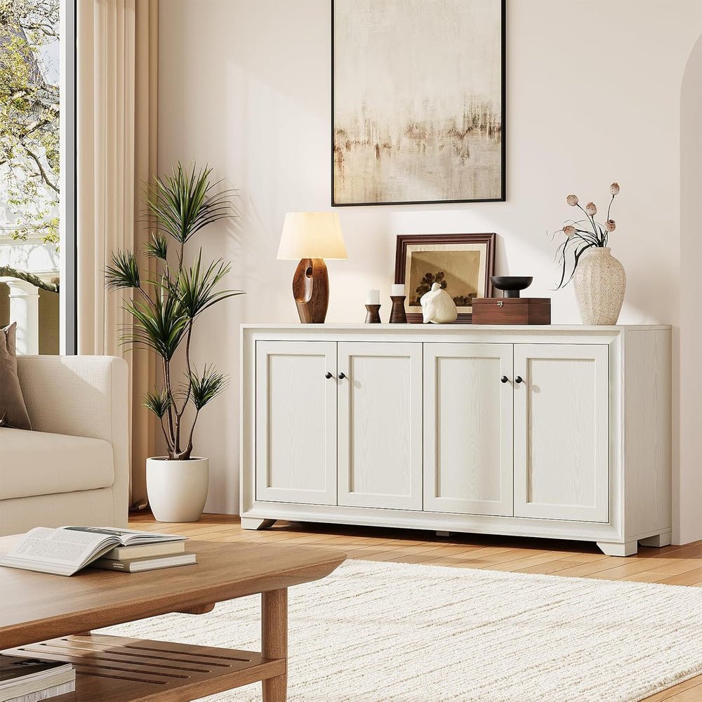 ONBRILL 60" Buffet Cabinet with Storage, 4 Doors Sideboard Buffet Cabine...