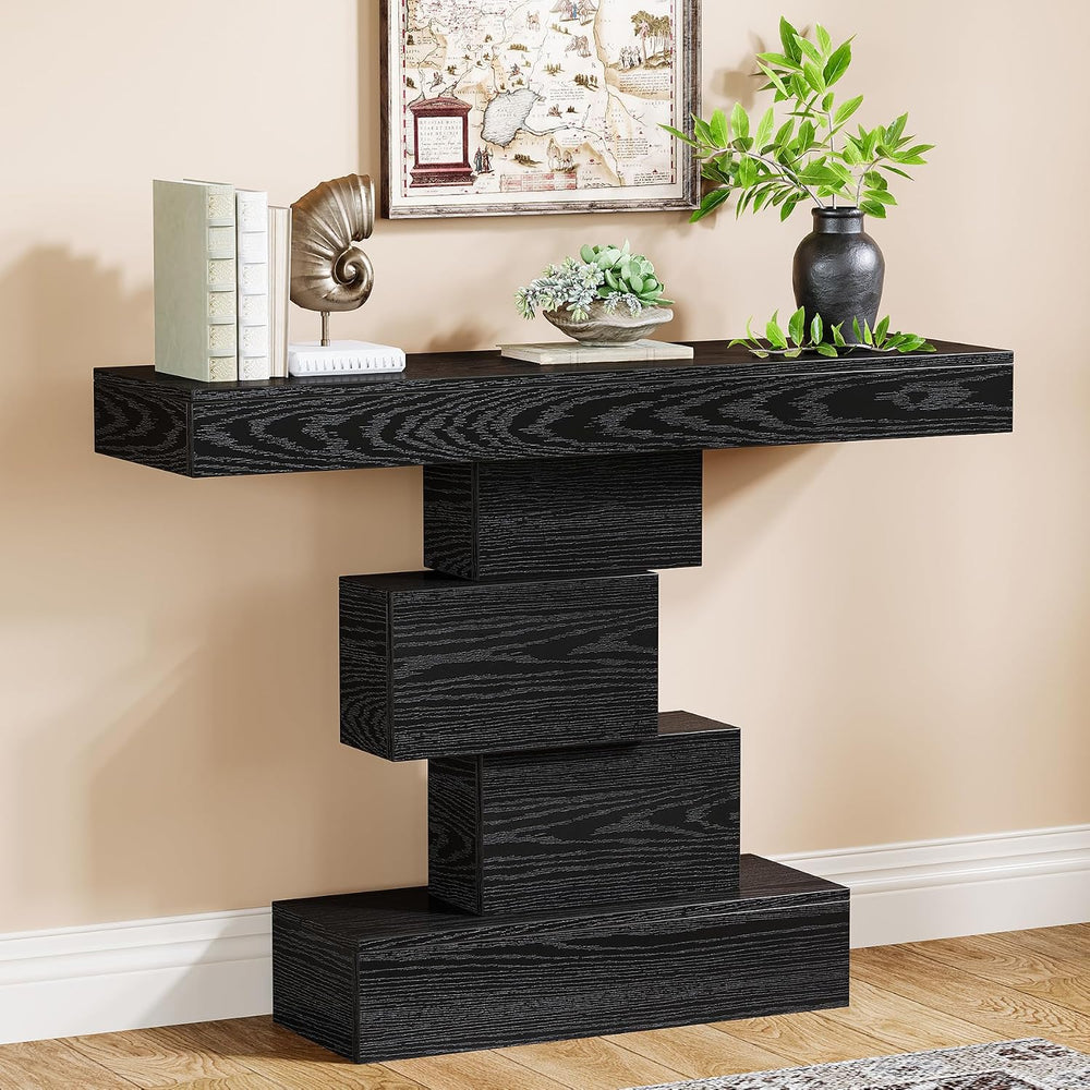 Tribesigns 42.5" Farmhouse Console Table, Narrow Wood Sofa Table Behind ...