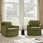 Upholstered Barrel Accent Chair, Modern Single Sofa with Washable Cover for Living Room, Bedroom,Reading Spaces,Office,Green
