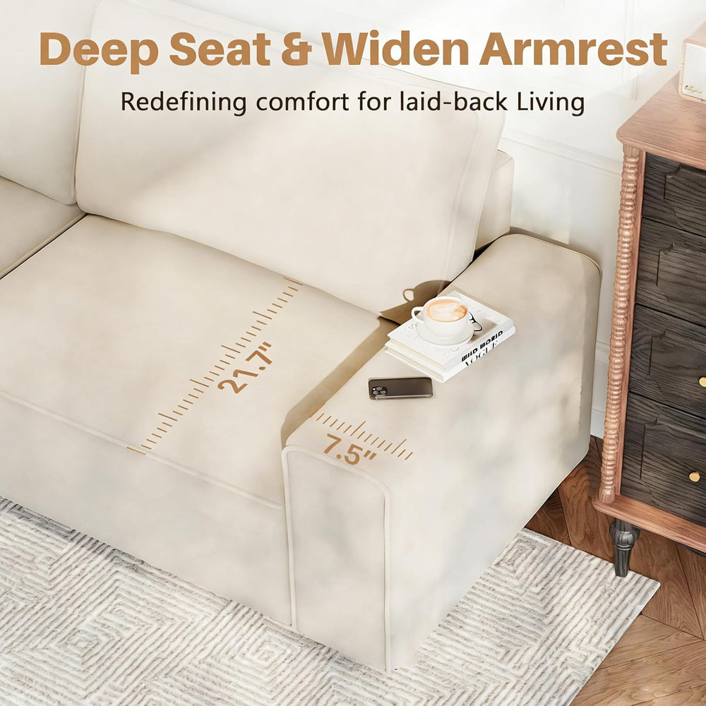 Vesgantti 85'' Chenille Couch for Living Room, 3 Seater Comfy Sofa wi...