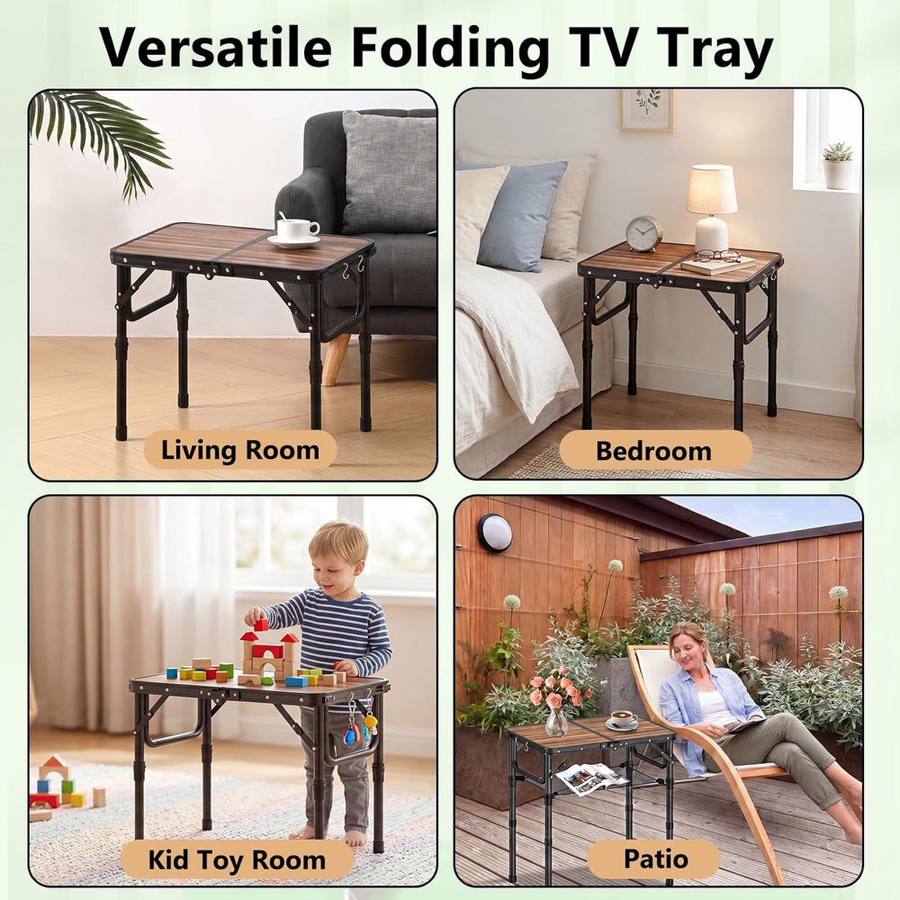YihuiKo Folding TV Tray, Lightweight Portable Small Foldaing Table | Adjustab...