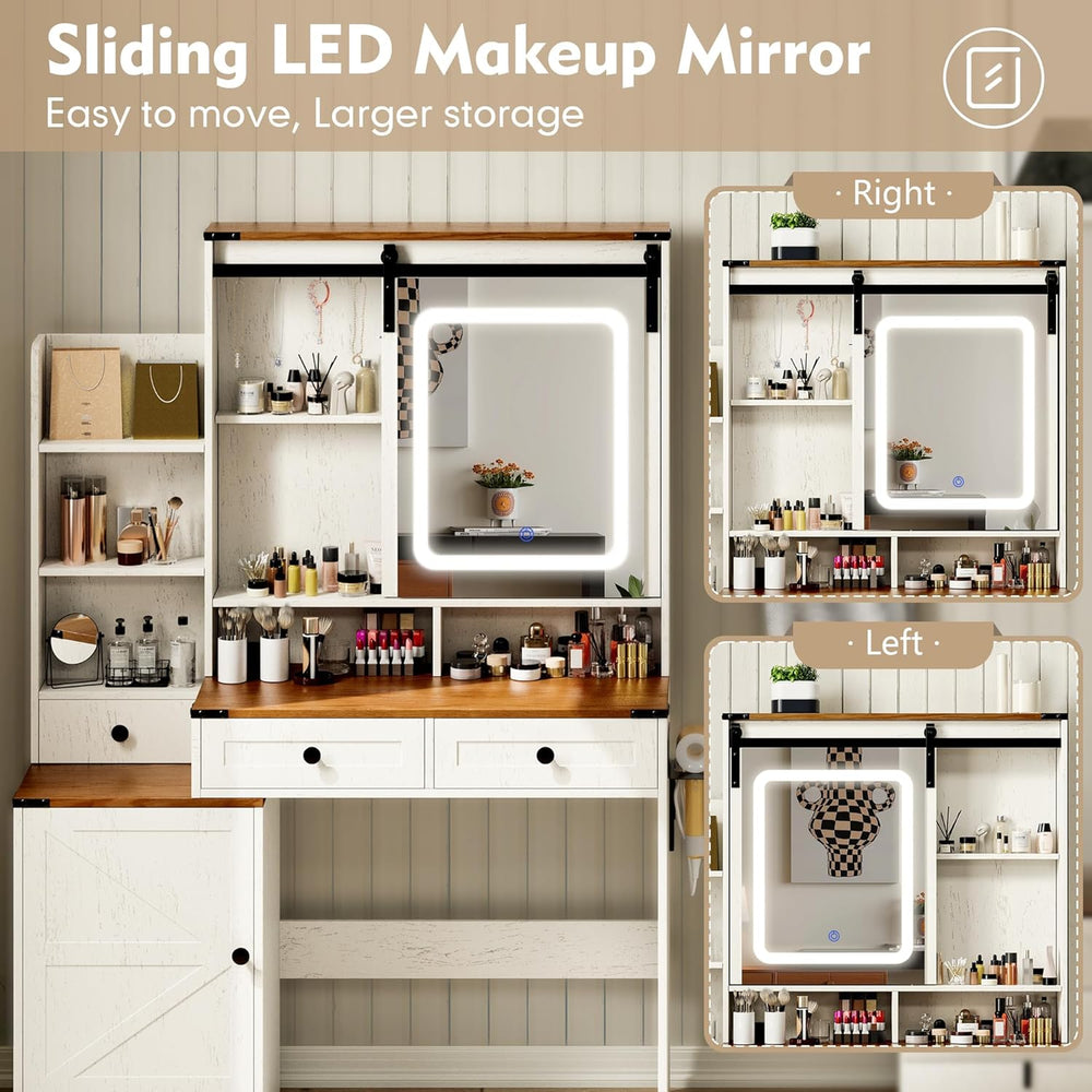KAMABOKO Vanity Desk with Mirror and Lights, Makeup Vanity Desk with Lights 3...