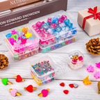 24 Packs Small Clear Plastic Beads Storage Containers Box with Hinged Lid for Storage of Small Items, Crafts, Jewelry, Hardware(1.37 x 1.37 x 0.7 Inches)