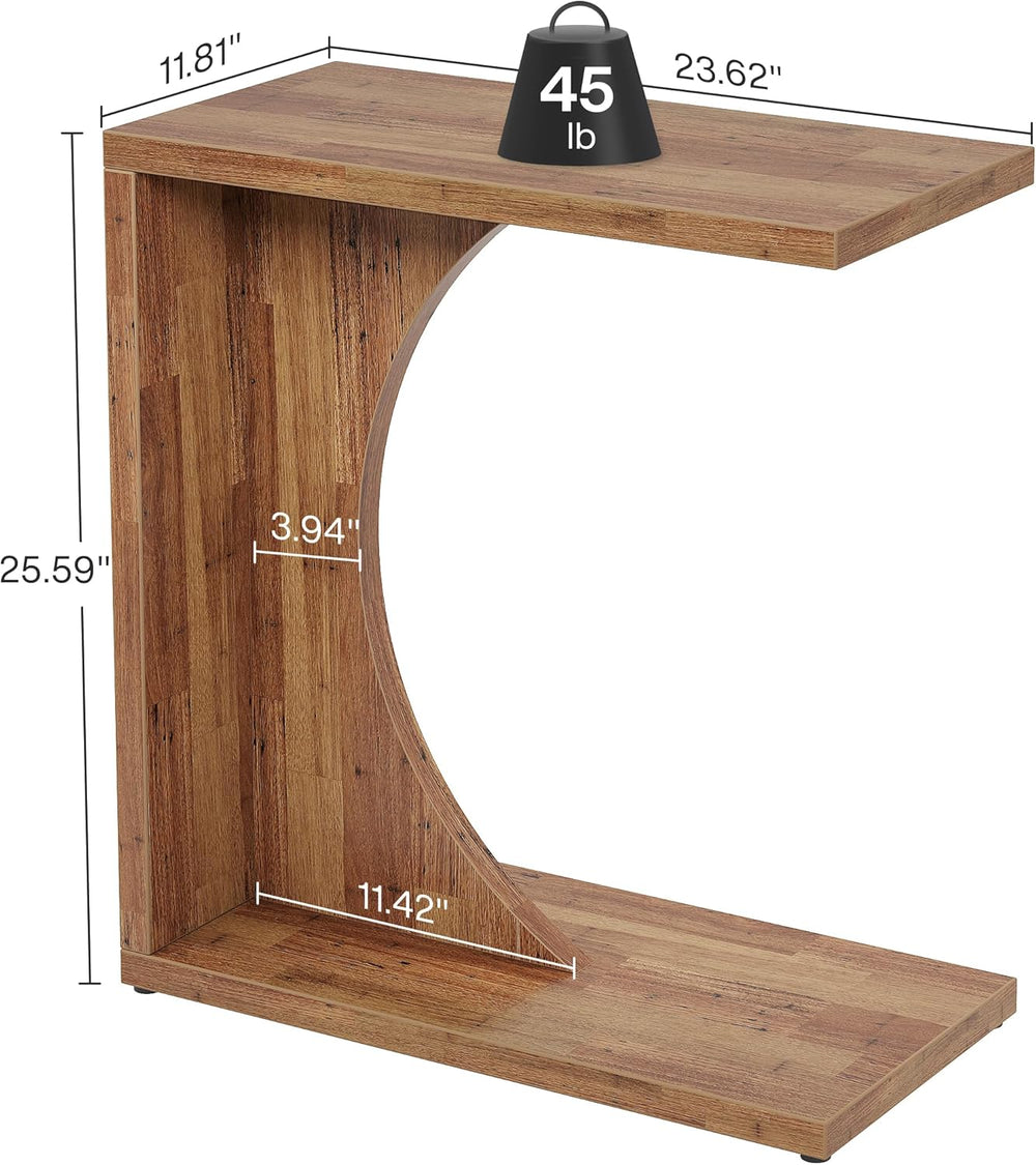 Tribesigns C-Shaped End Table for Couch, Sofa Side Table, C Table for Small S...