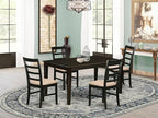 East West Furniture CAPF5-CAP-C 5 Piece Dining Room Furniture Set Includes a Rectangle Kitchen Table and 4 Linen Fabric Upholstered Dining Chairs, 36x60 Inch, Cappuccino