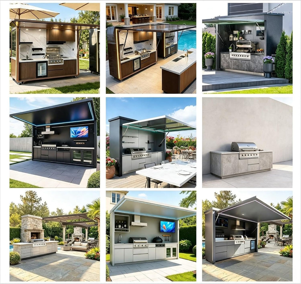 Outdoor Kitchen Cabinet, Outdoor Cooking Station Storage Island | Backyard Ki...