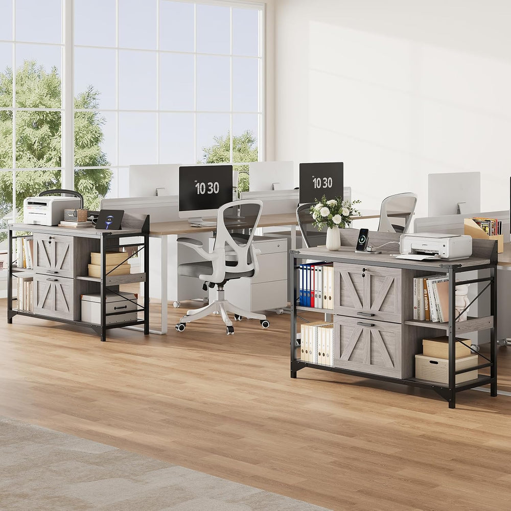 44" File Cabinet, Lateral Filing Cabinet for Home Office with 2 Drawers,...