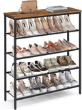 VASAGLE 5-Tier Shoe Rack, Large Shoe Storage Organizer for Closet, Entryway, 18-24 Pairs, with 4 Metal Mesh Shelves, 10.8 x 29.5 x 36.6 Inches, Rustic Brown and Black ULBS115KD01