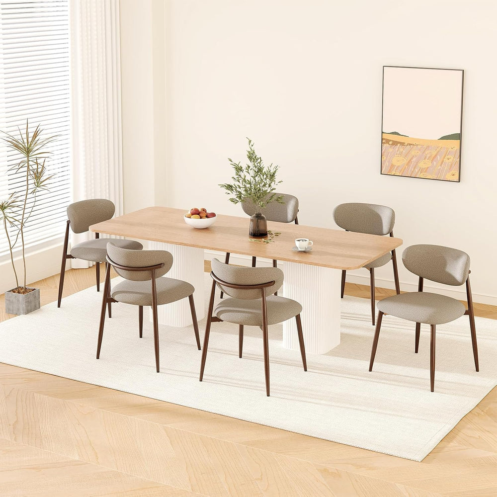 MALOL Upholstered Dining Chairs Set of 4, Curved Back Kitchen Chairs with Met...