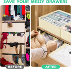 Drawer Clothing Organizer 16-Pack, Beige 3-Size Underwear Drawer Dividers, Fabric Folding Wardrobe Organizer for Baby Clothes, Bras, Underwear, Panties, Belts, Socks, Ties, etc.