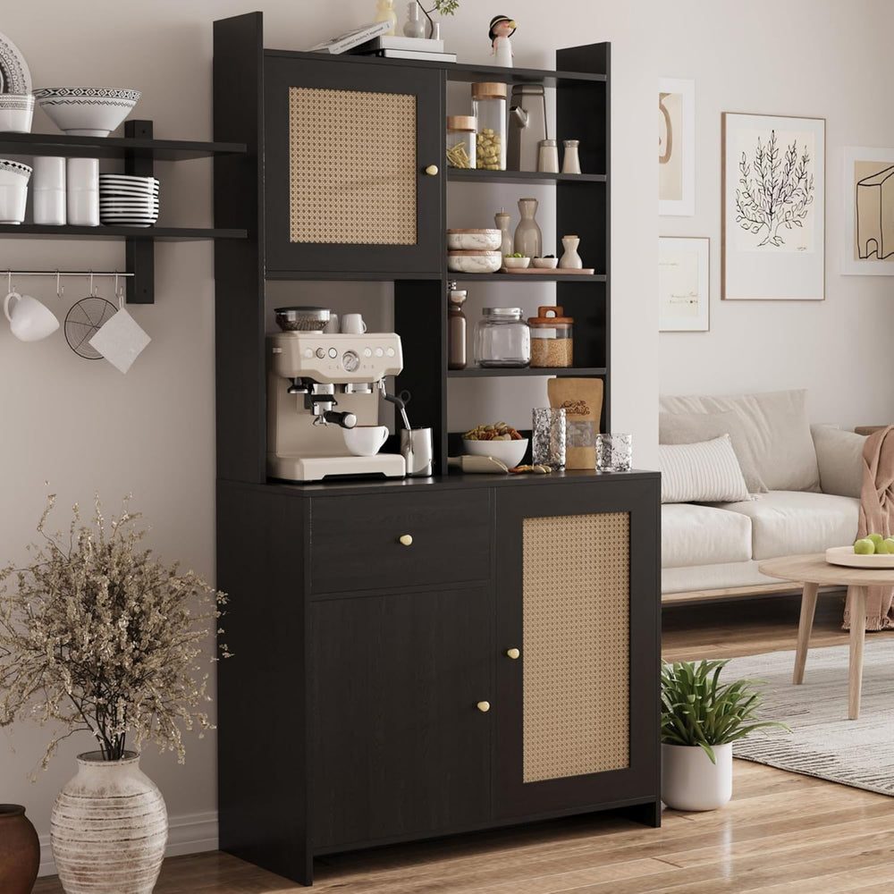IDEALHOUSE Kitchen Pantry Cabinet with Adjustable Shelf, 71" Tall Storag...