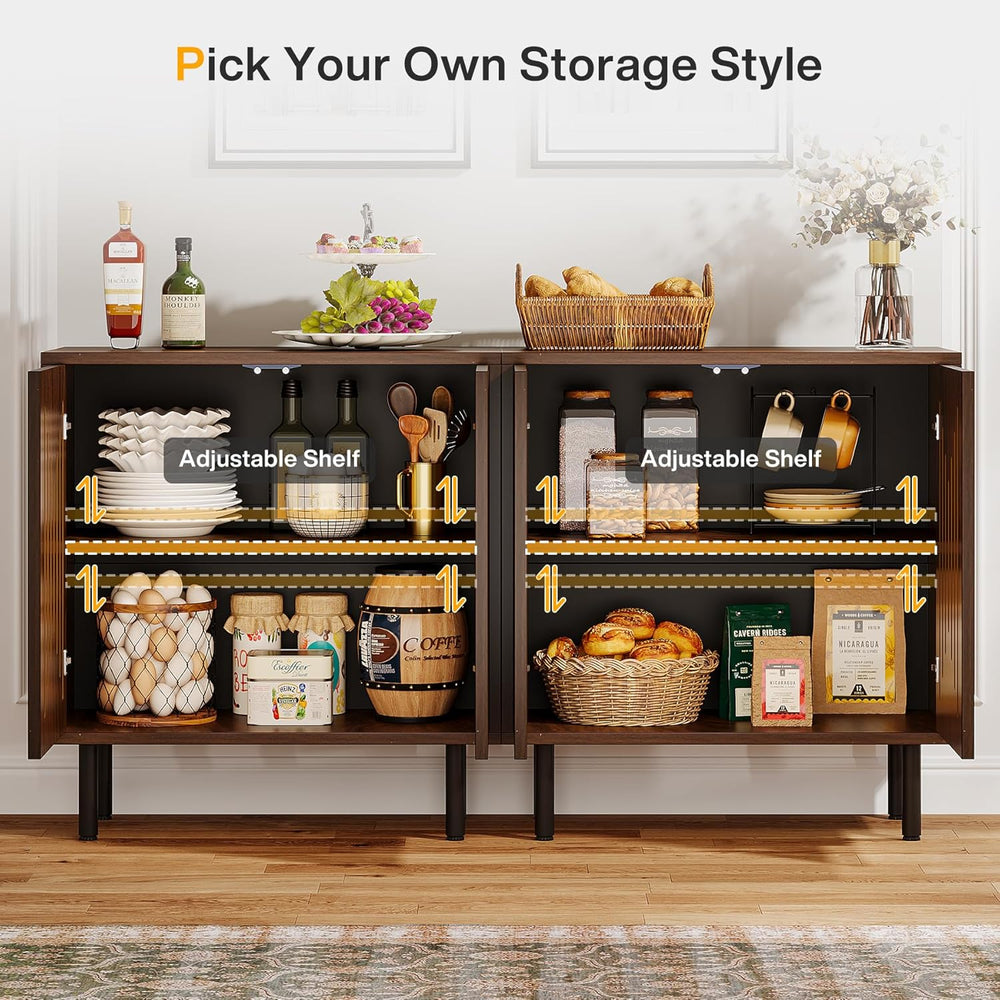 Tribesigns Set of 2 Sideboard Buffet with Storage, 59" Sideboard Cabinet