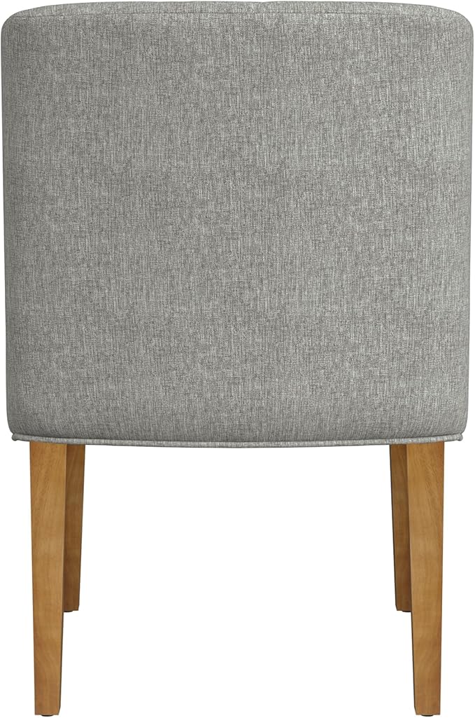 Homepop Home Decor | Upholstered Dining Chairs with Low Back |Decorative Home Furniture, Gray Woven (Single Pack)