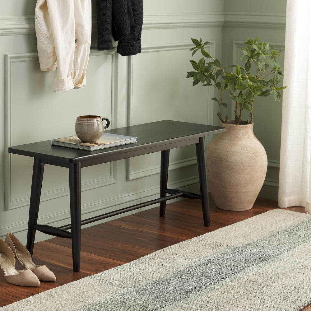 SAFAVIEH Home Collection - Florent Rectangular Bench, Black Finish Seating (B...