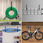 KURUI Heavy Duty Kayak Storage Rack, 100 LB (15") Wall Mount Hooks for Hanging Indoor/Outdoor, 8 Pack Large Garage Hooks for Ladder Kayaks Surfboards, Black Organization Hangers, Kayak Accessories