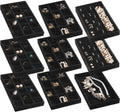 Frebeauty Jewelry Organizer Tray,Stackable Velvet Jewelry Trays,Drawer Inserts Earring Organizer For Women Jewelry Storage Display Case for Rings Stud Necklaces,Set of 9(Black)