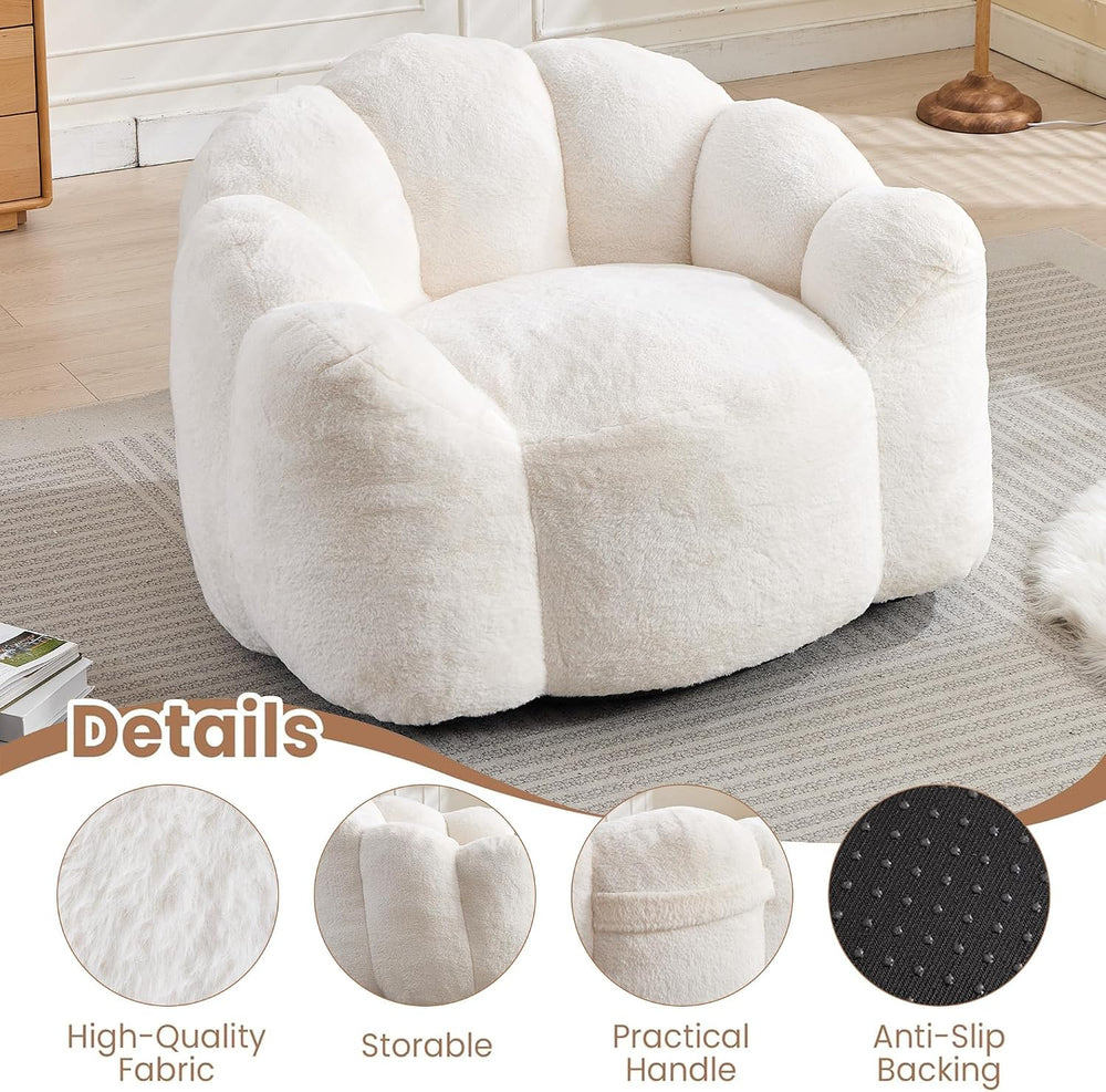 YISHENG Bean Bag Chairs, Large Bean Bag Couch for Adults,Stuffed Single Sofa ...