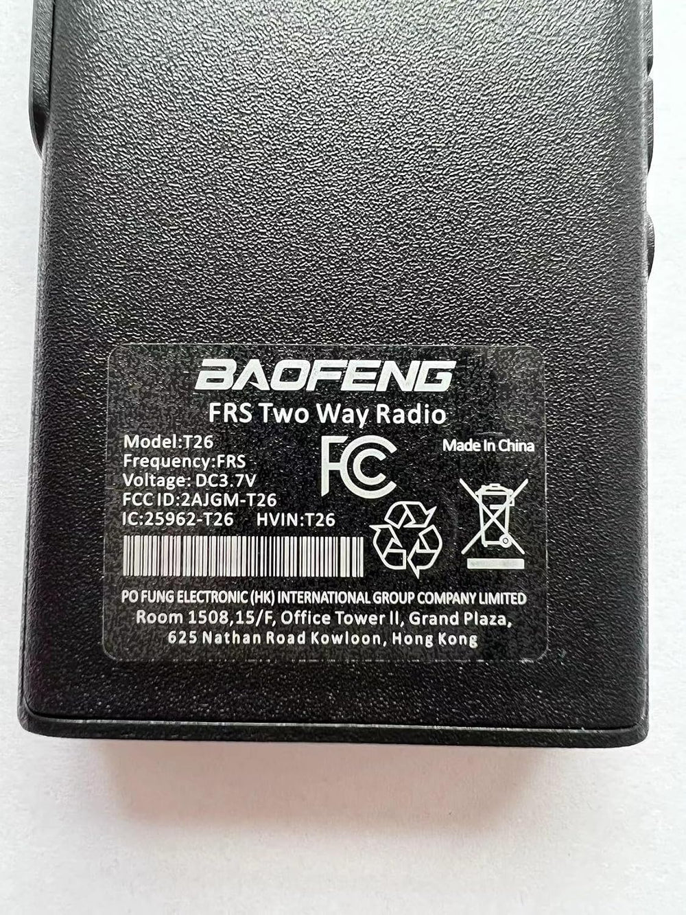 Baofeng T26 Walkie Talkies Long Range, Rechargeable Li-ion Battery 16 FRS Cha...